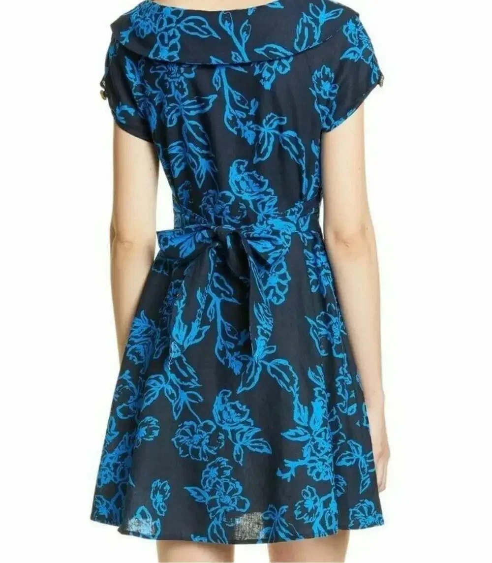NEW Free People A Thing Called Love Mini Dress in Blue Navy Floral Size 8